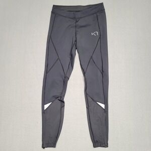 Kari Traa Black Athletic Running Tights Pants Zip Ankle Mesh Detail Womens M